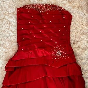 Stunning Strapless Red Dress